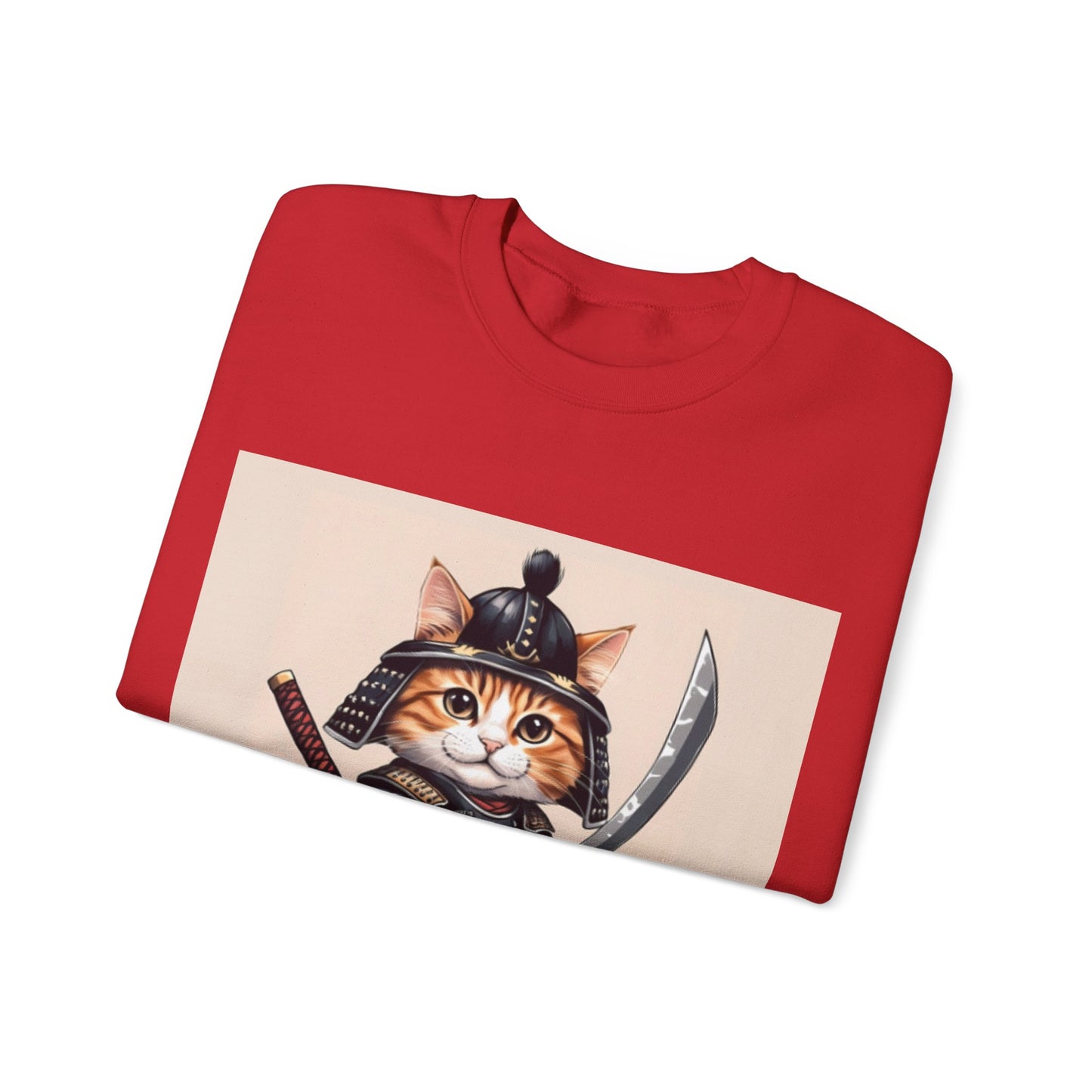 Samurai Cat Sweatshirt, Cozy Unisex Sweatshirt, Cute Cat Apparel, Gift for Cat Lovers, Funny Pet Lover Clothing, Unique Sweatshirt for Pets