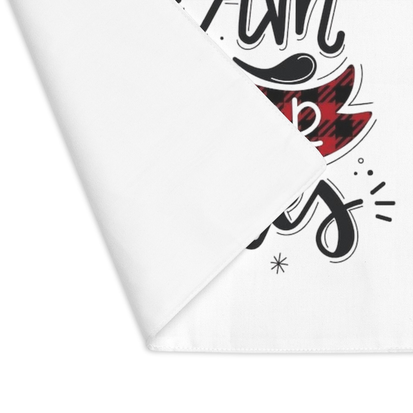 Warm Winter Wishes Placemat — Holiday Buffalo Plaid Table Decor