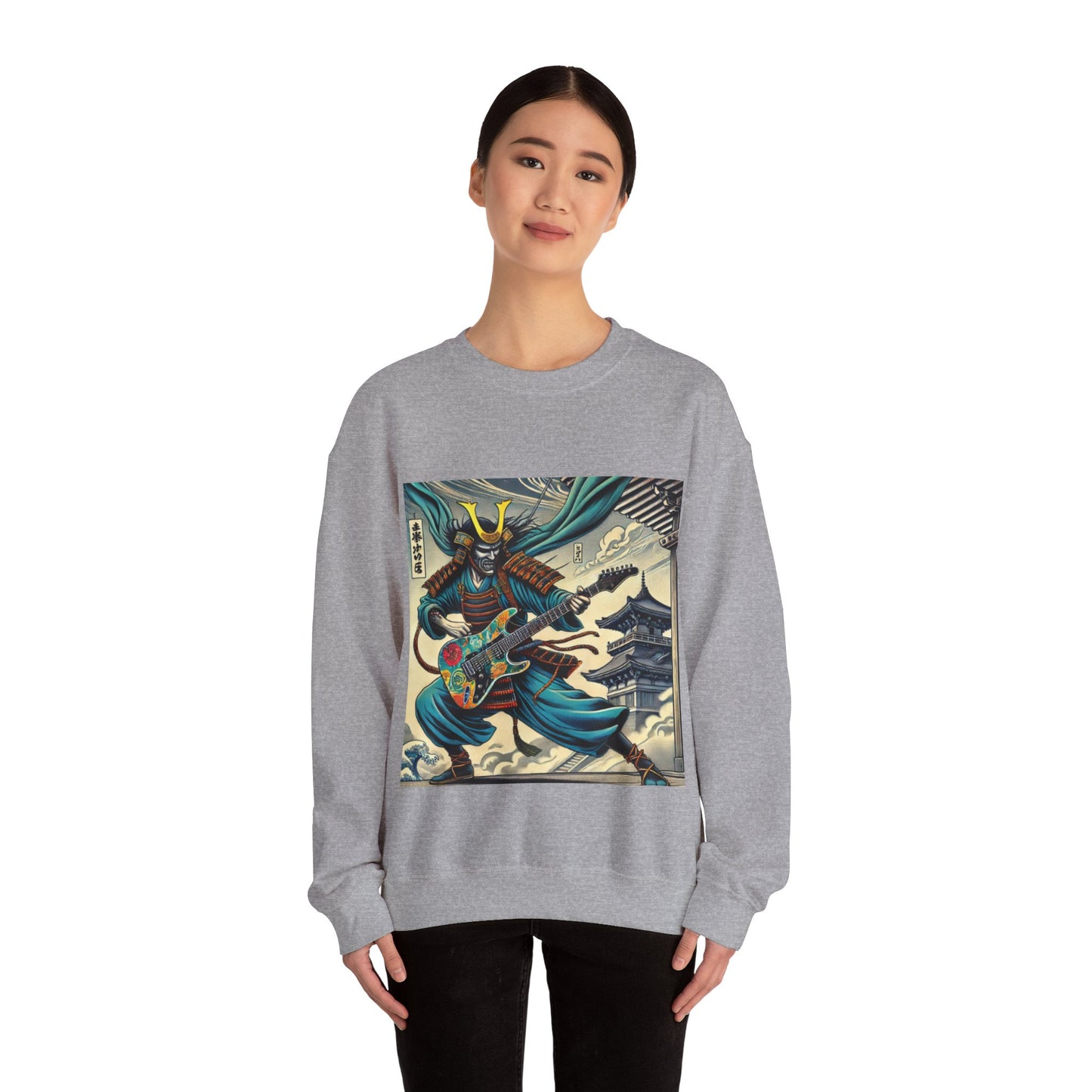Samurai Guitarist Crewneck Sweatshirt | Music Sweatshirt