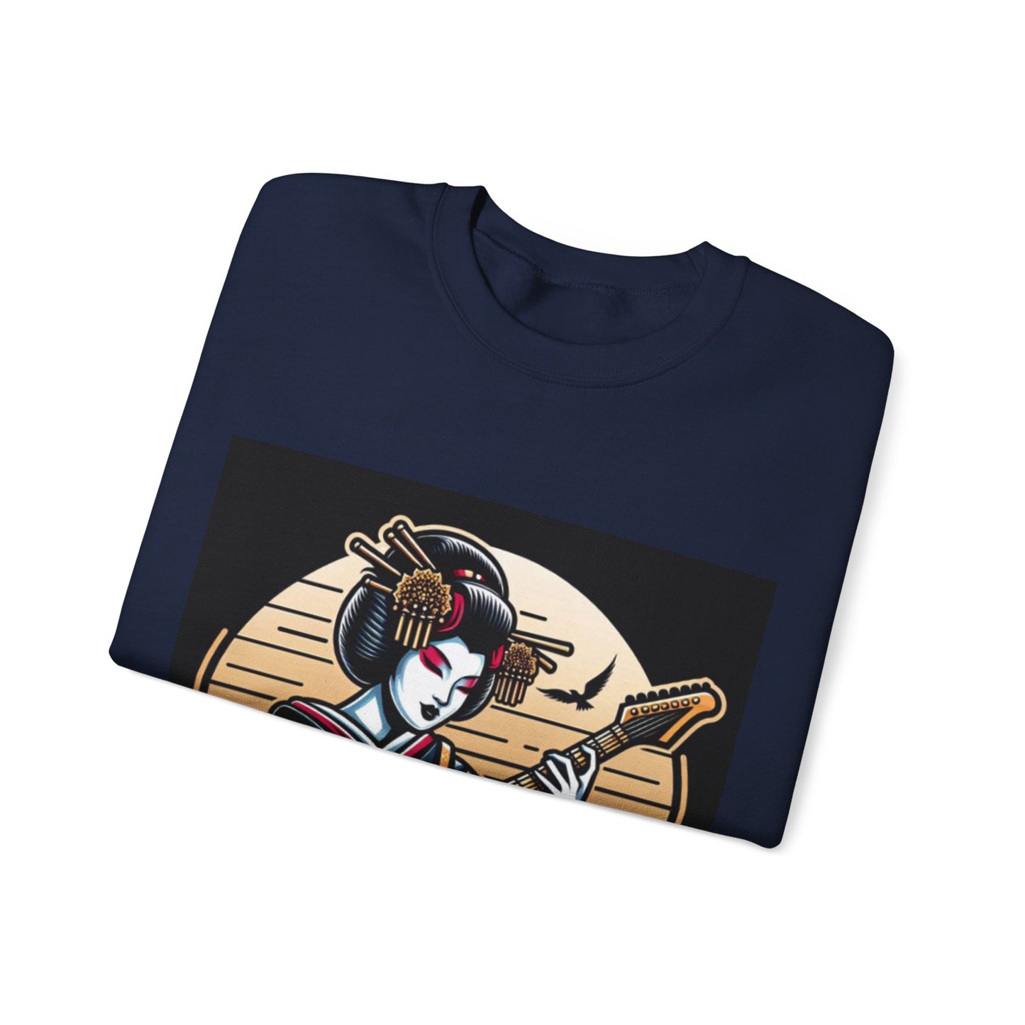 Guitar Playing Geisha Hooded Sweatshirt | Samurai Sweatshirt