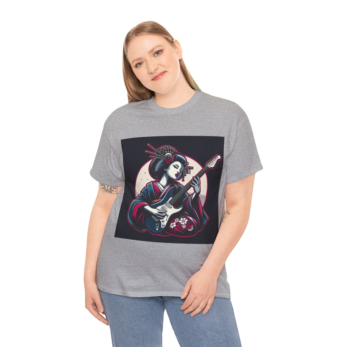 Japanese Guitar Goddess Tee, Unisex T-Shirt, Music Lover Gift, Art Tee, Vintage Style Shirt, Unique Graphic Tee