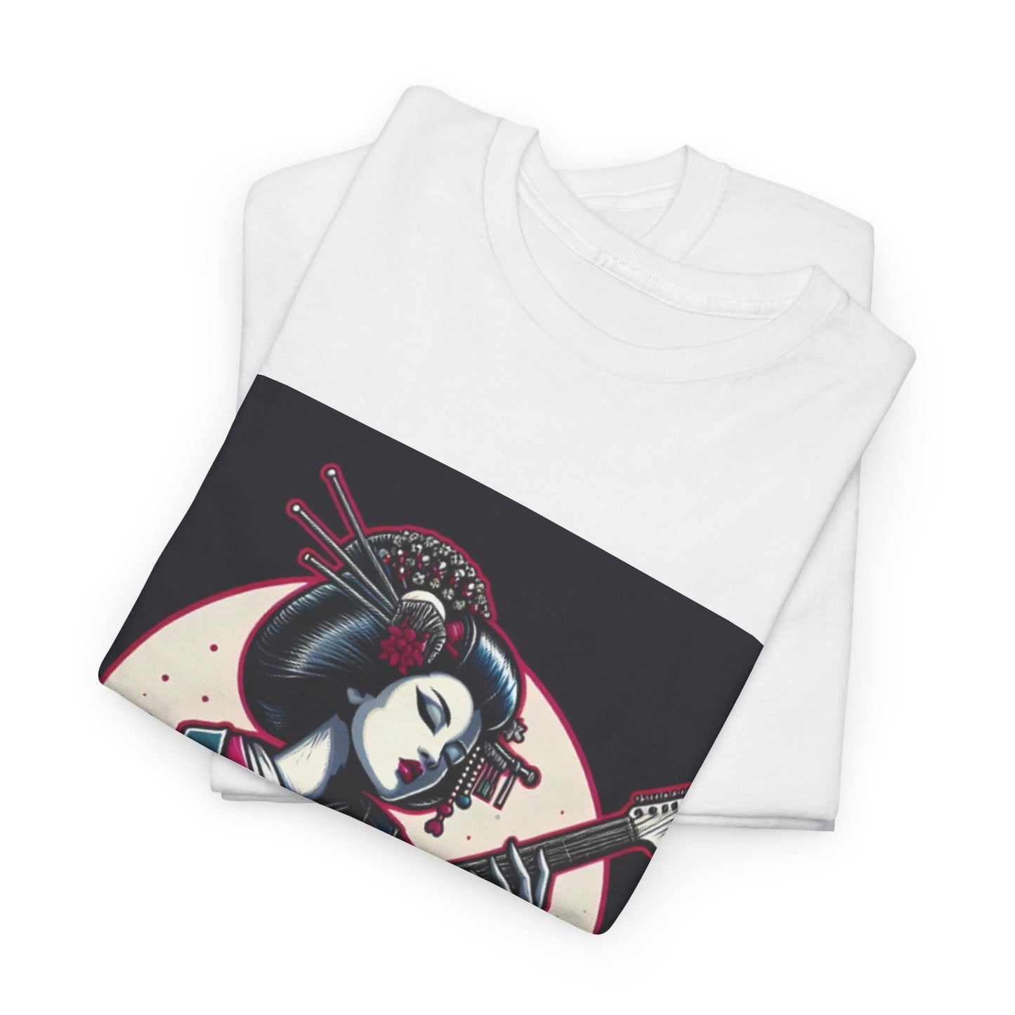 Japanese Guitar Goddess Tee, Unisex T-Shirt, Music Lover Gift, Art Tee, Vintage Style Shirt, Unique Graphic Tee