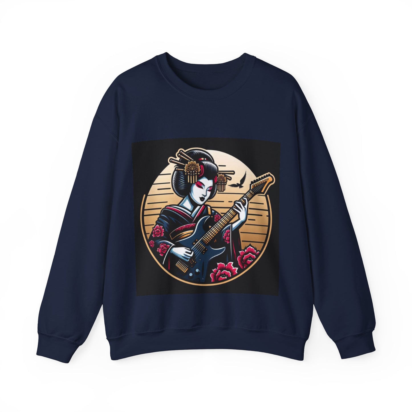 Guitar Playing Geisha Hooded Sweatshirt | Samurai Sweatshirt