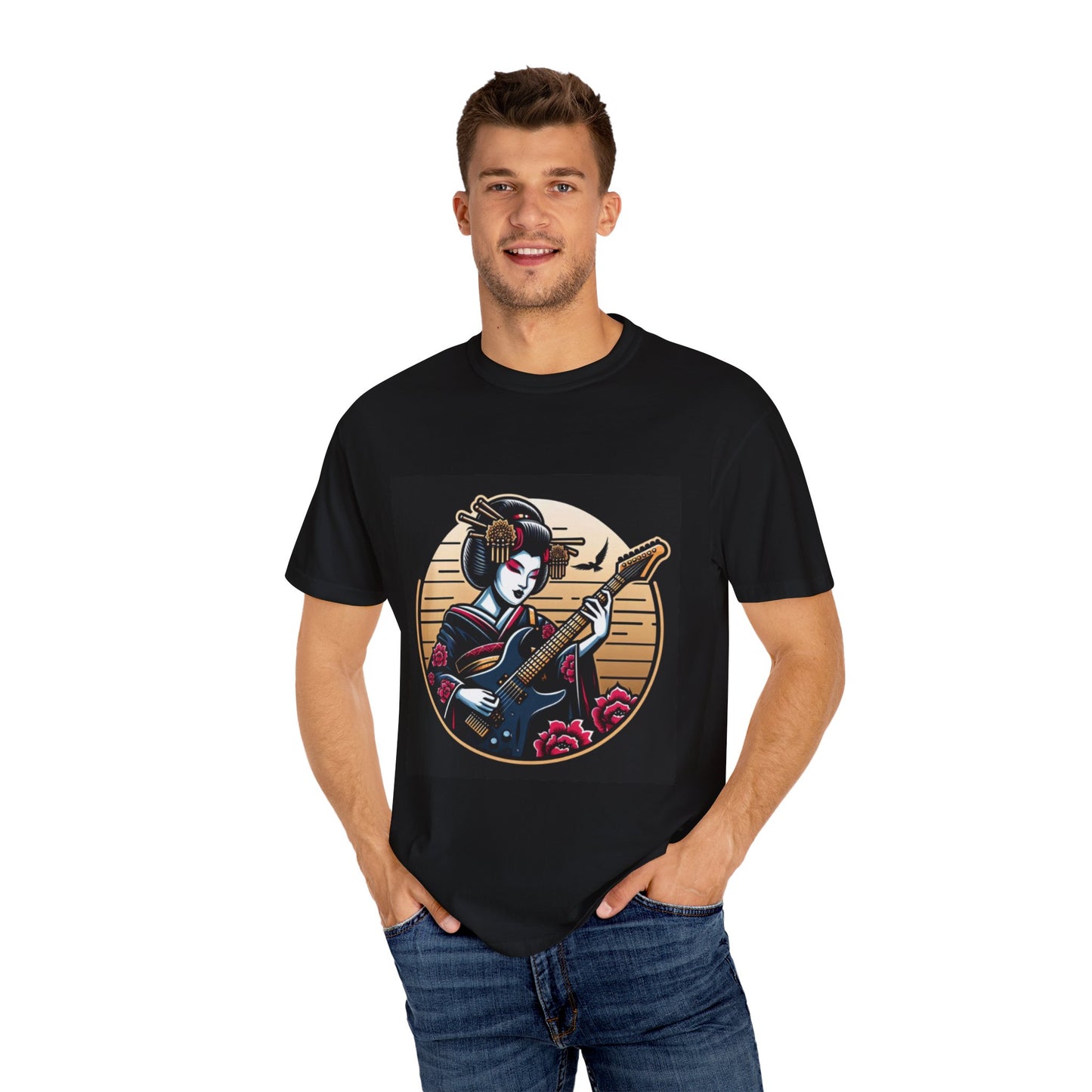 Fashionable Guitarist Geisha Unisex T-Shirt