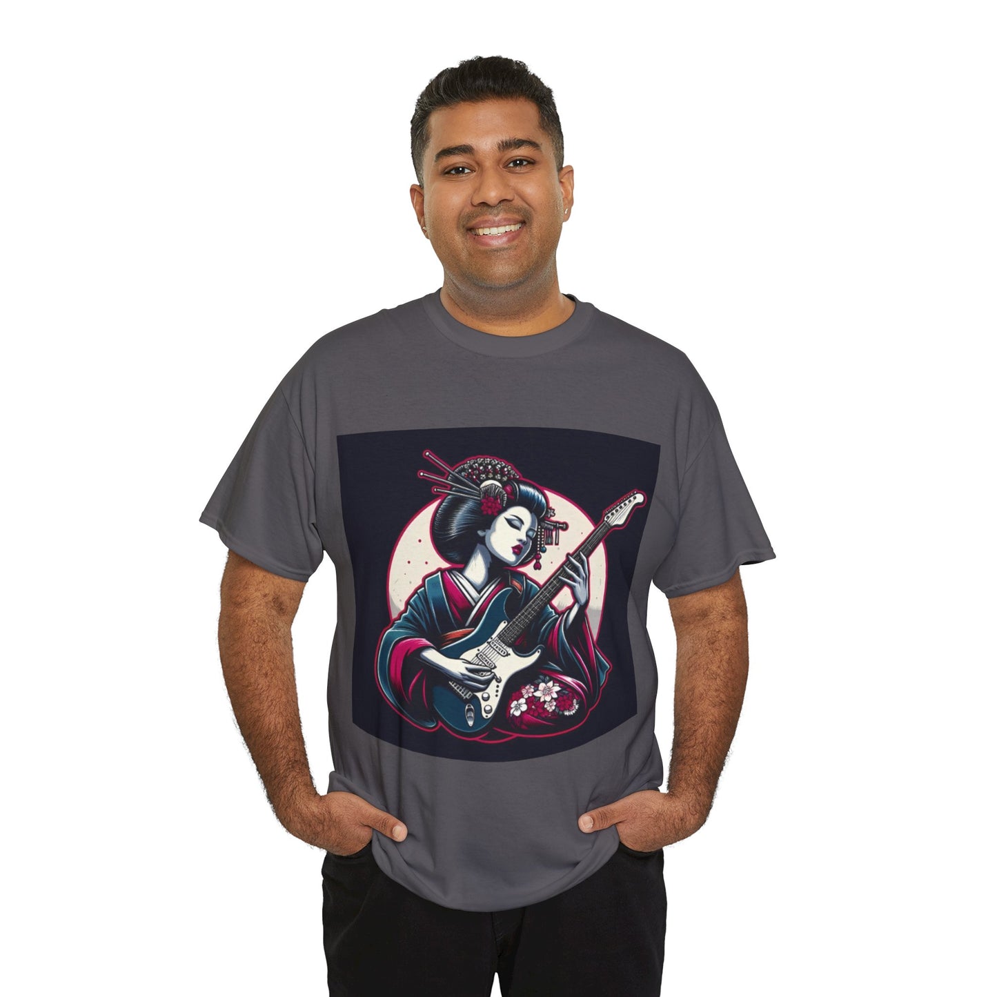 Japanese Guitar Goddess Tee, Unisex T-Shirt, Music Lover Gift, Art Tee, Vintage Style Shirt, Unique Graphic Tee