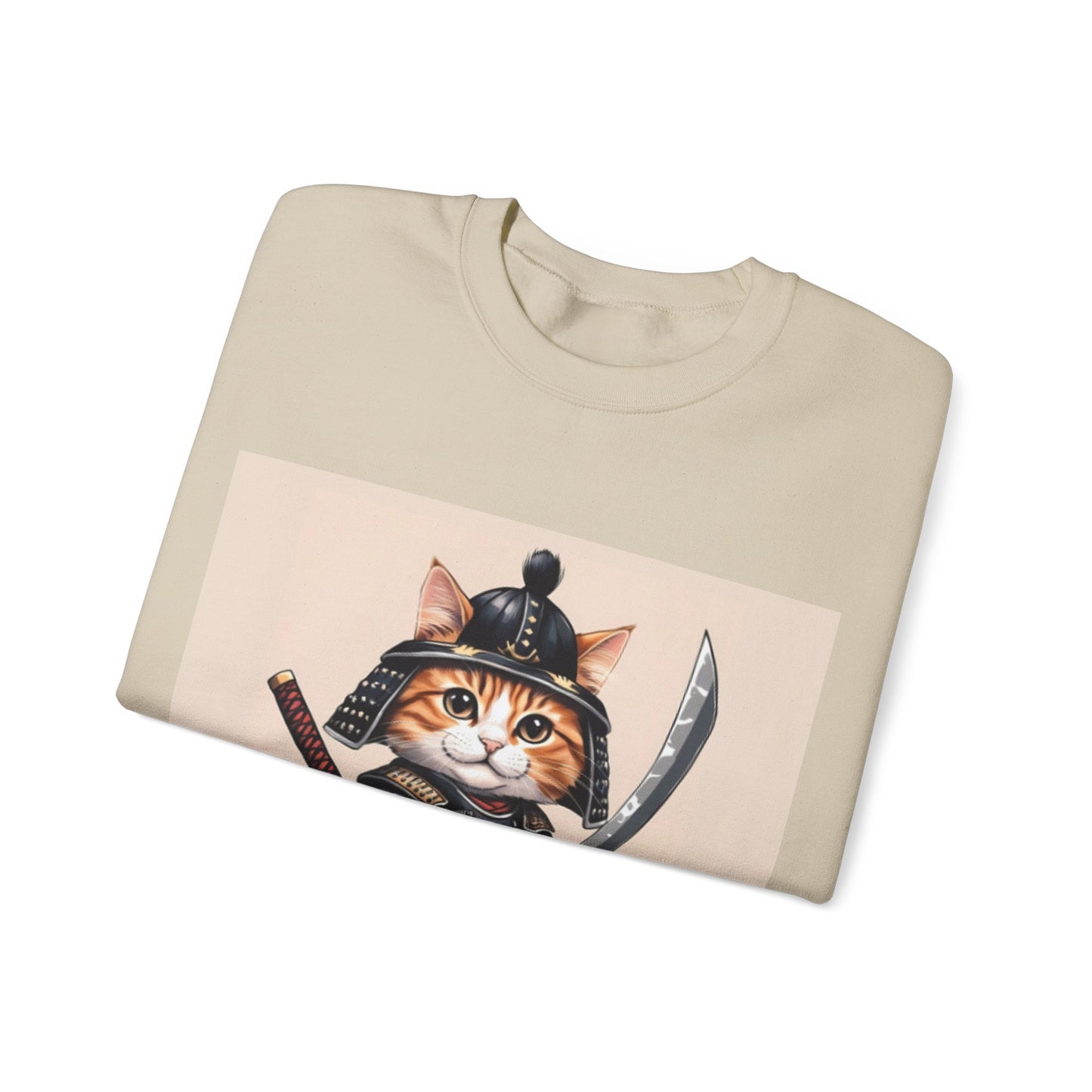 Samurai Cat Sweatshirt, Cozy Unisex Sweatshirt, Cute Cat Apparel, Gift for Cat Lovers, Funny Pet Lover Clothing, Unique Sweatshirt for Pets