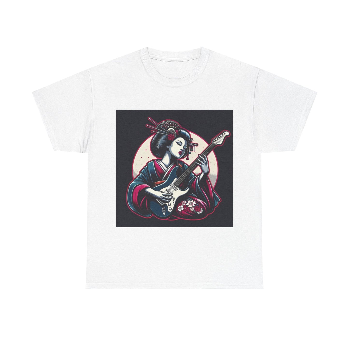 Japanese Guitar Goddess Tee, Unisex T-Shirt, Music Lover Gift, Art Tee, Vintage Style Shirt, Unique Graphic Tee