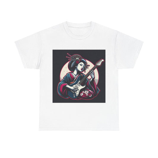 Japanese Guitar Goddess Tee, Unisex T-Shirt, Music Lover Gift, Art Tee, Vintage Style Shirt, Unique Graphic Tee