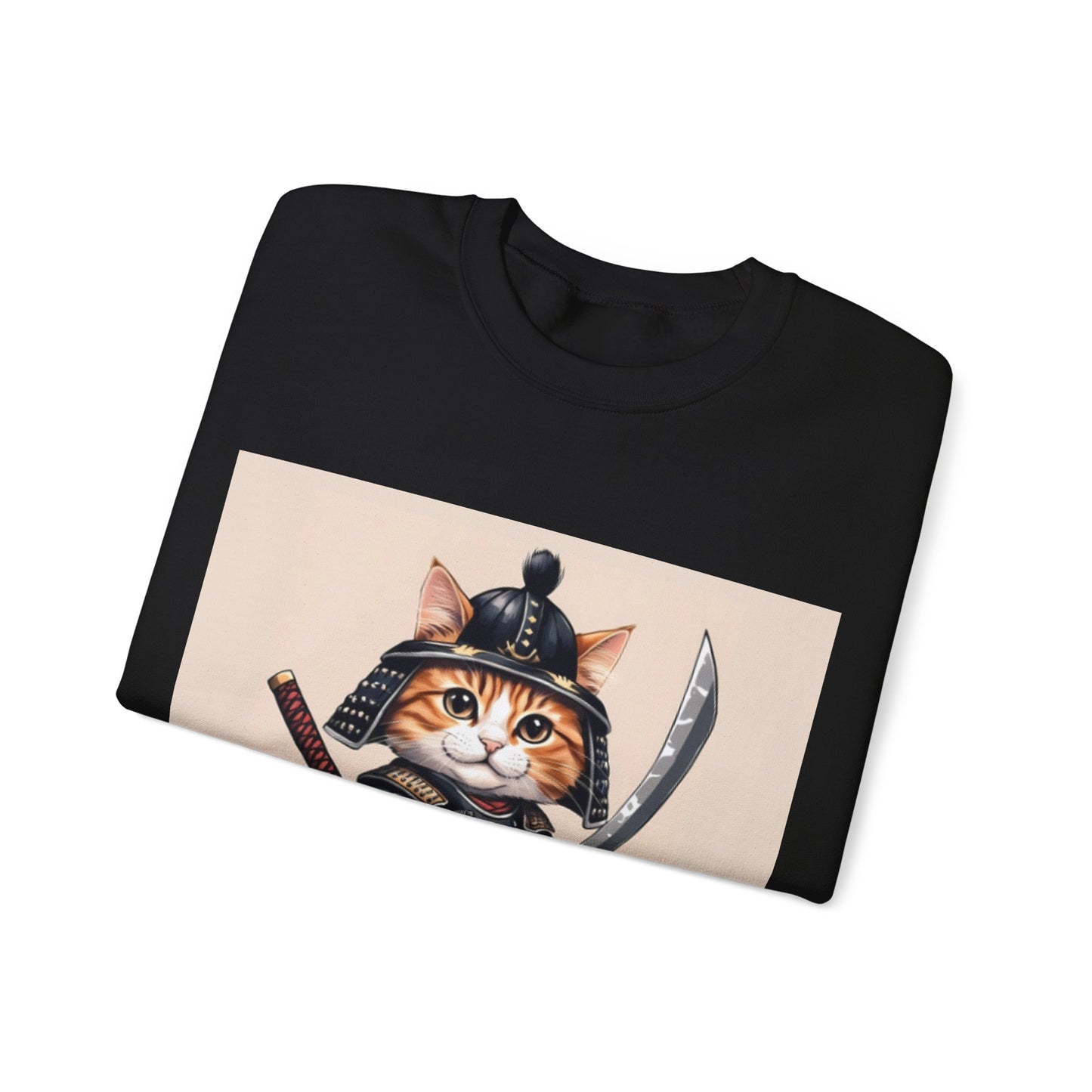 Samurai Cat Sweatshirt, Cozy Unisex Sweatshirt, Cute Cat Apparel, Gift for Cat Lovers, Funny Pet Lover Clothing, Unique Sweatshirt for Pets