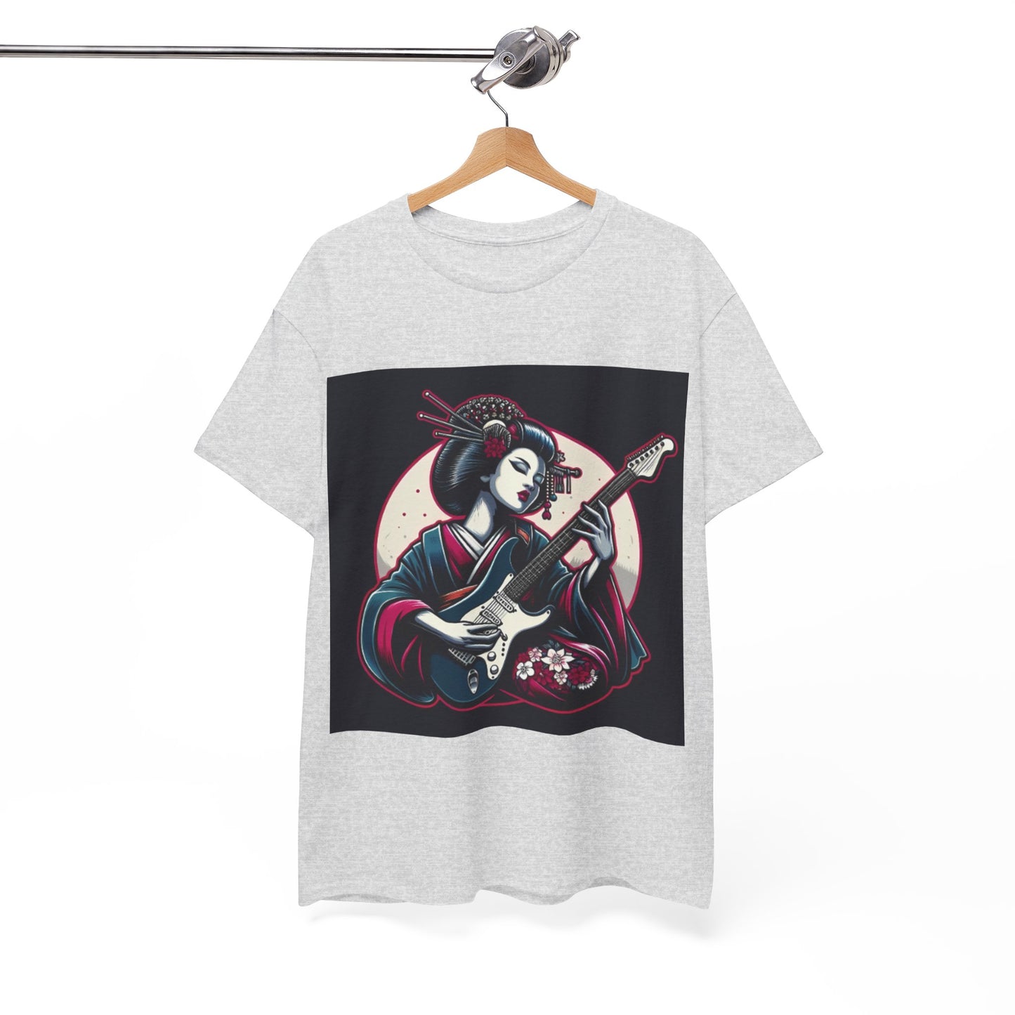 Japanese Guitar Goddess Tee, Unisex T-Shirt, Music Lover Gift, Art Tee, Vintage Style Shirt, Unique Graphic Tee