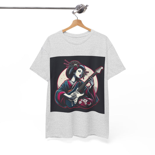 Japanese Guitar Goddess Tee, Unisex T-Shirt, Music Lover Gift, Art Tee, Vintage Style Shirt, Unique Graphic Tee