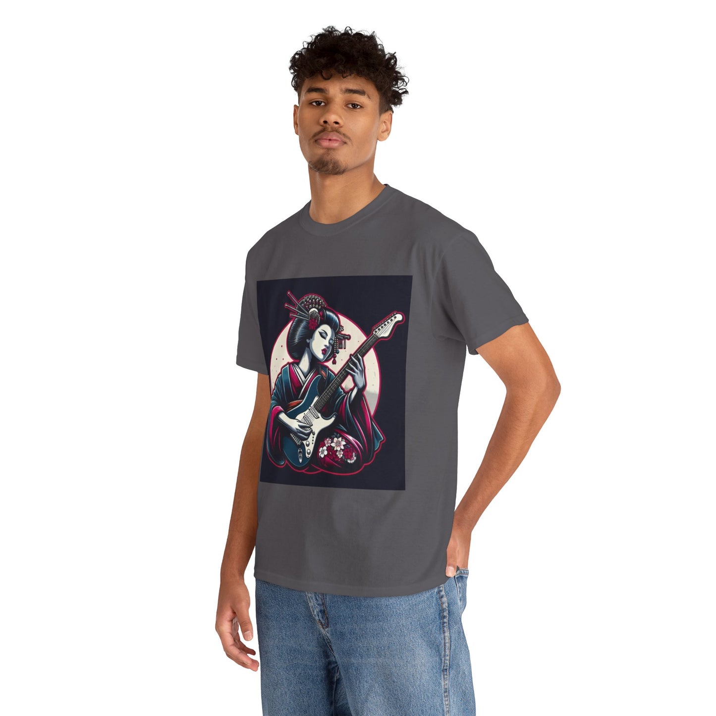 Japanese Guitar Goddess Tee, Unisex T-Shirt, Music Lover Gift, Art Tee, Vintage Style Shirt, Unique Graphic Tee