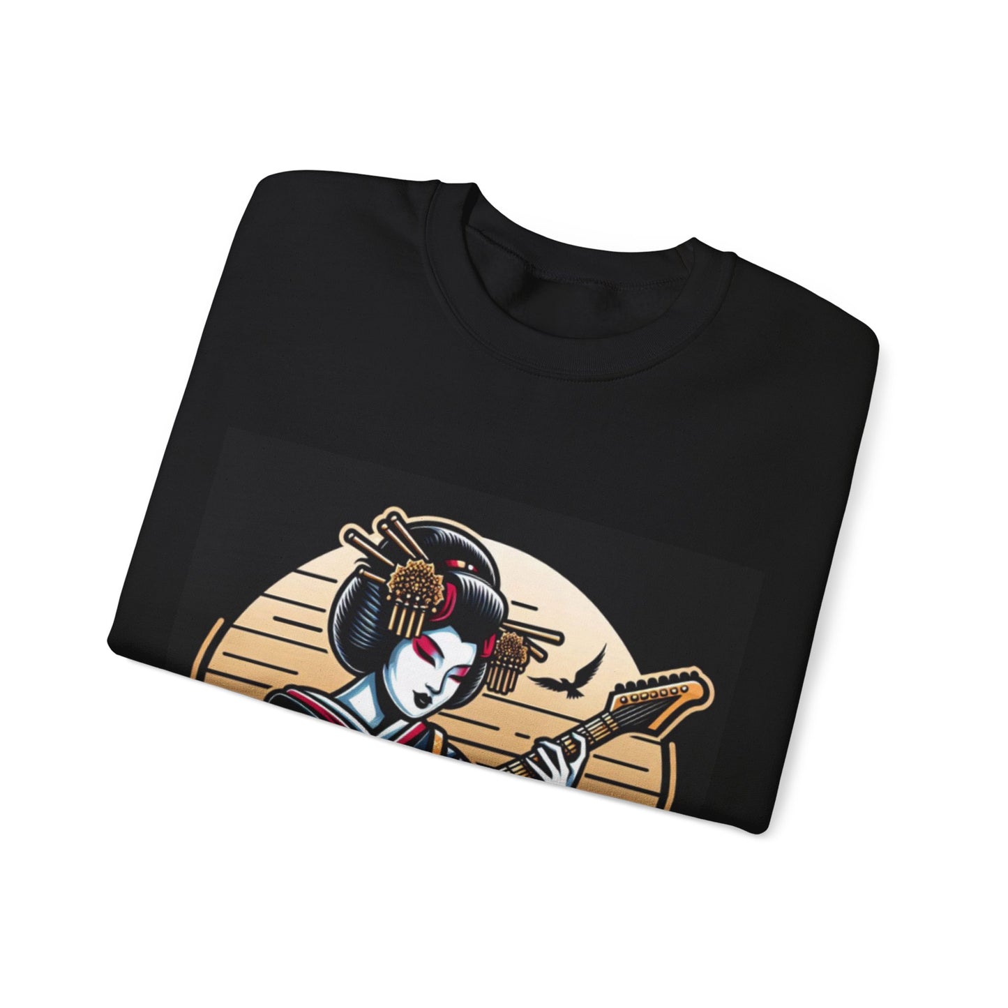 Guitar Playing Geisha Hooded Sweatshirt | Samurai Sweatshirt