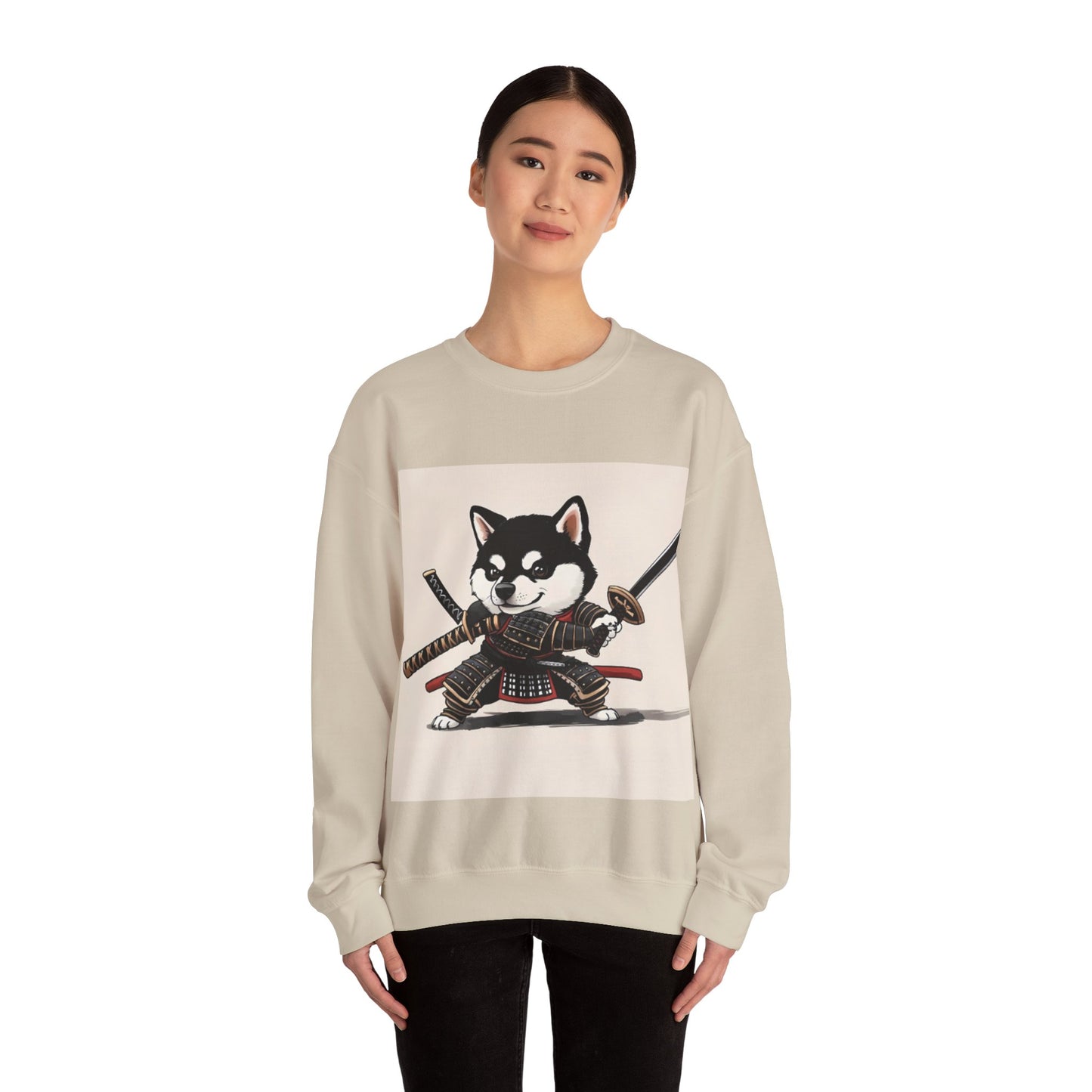 Samurai Dog Sweatshirt - Playful, Warm, Unisex Crewneck for Pet Lovers, Gifts for Birthdays, Cozy Gift for Dog Lovers, Fun Anime Style