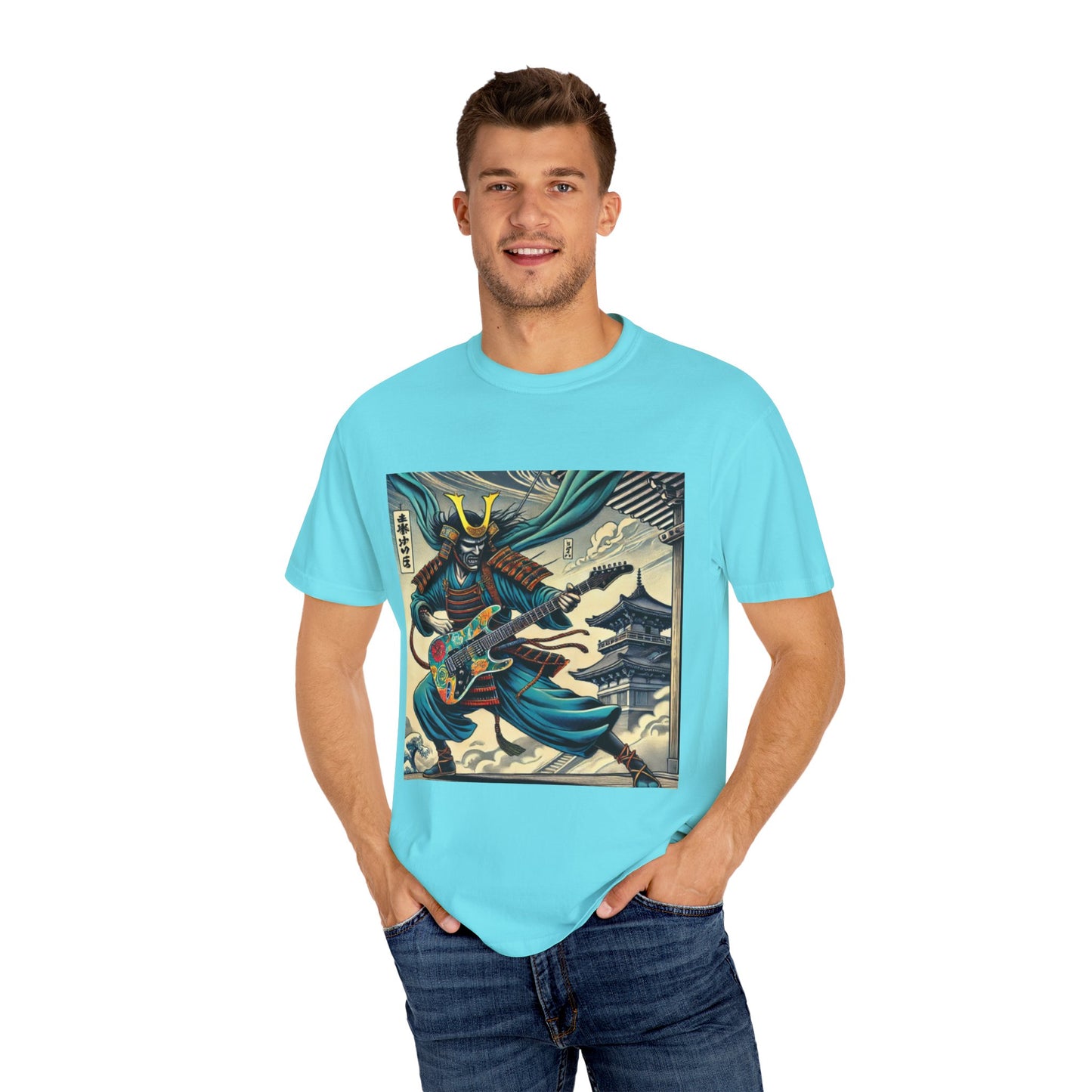 Vintage Samurai Guitarist T-Shirt | Fashionable T-shirt | Musical T-Shirt