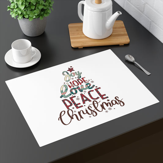 Christmas Joy Hope Love Peace Placemat - Holiday Table Decor