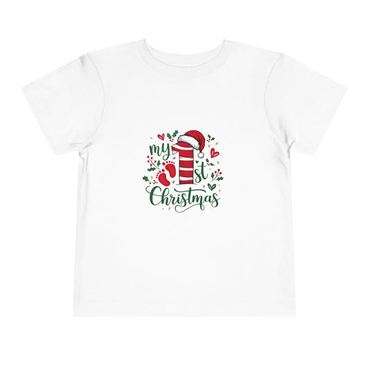 Toddler Tee — "My 1st Christmas" Candy Cane Baby Holiday Shirt