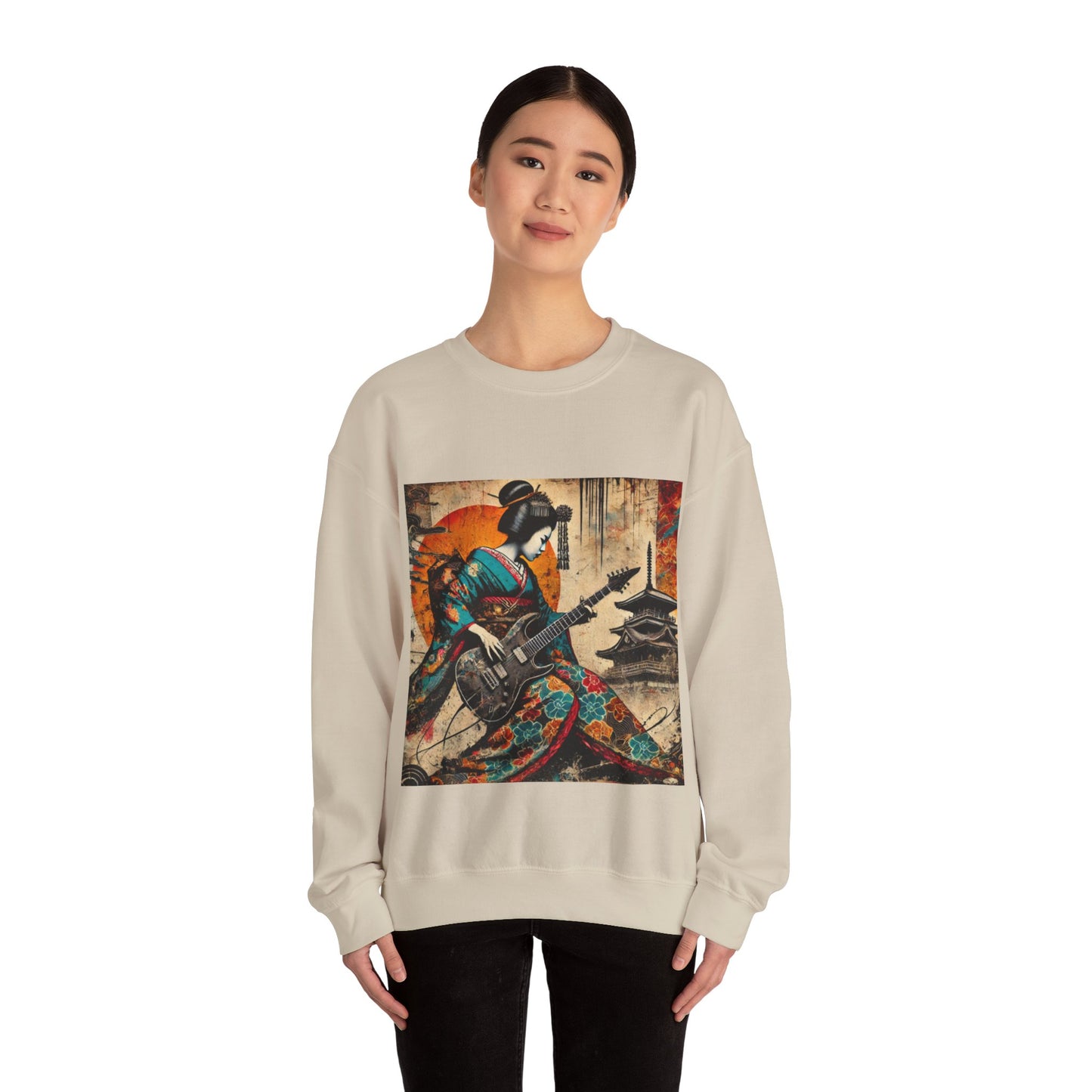Japanese Guitarist Crewneck Sweatshirt | Artistic Sweatshirt