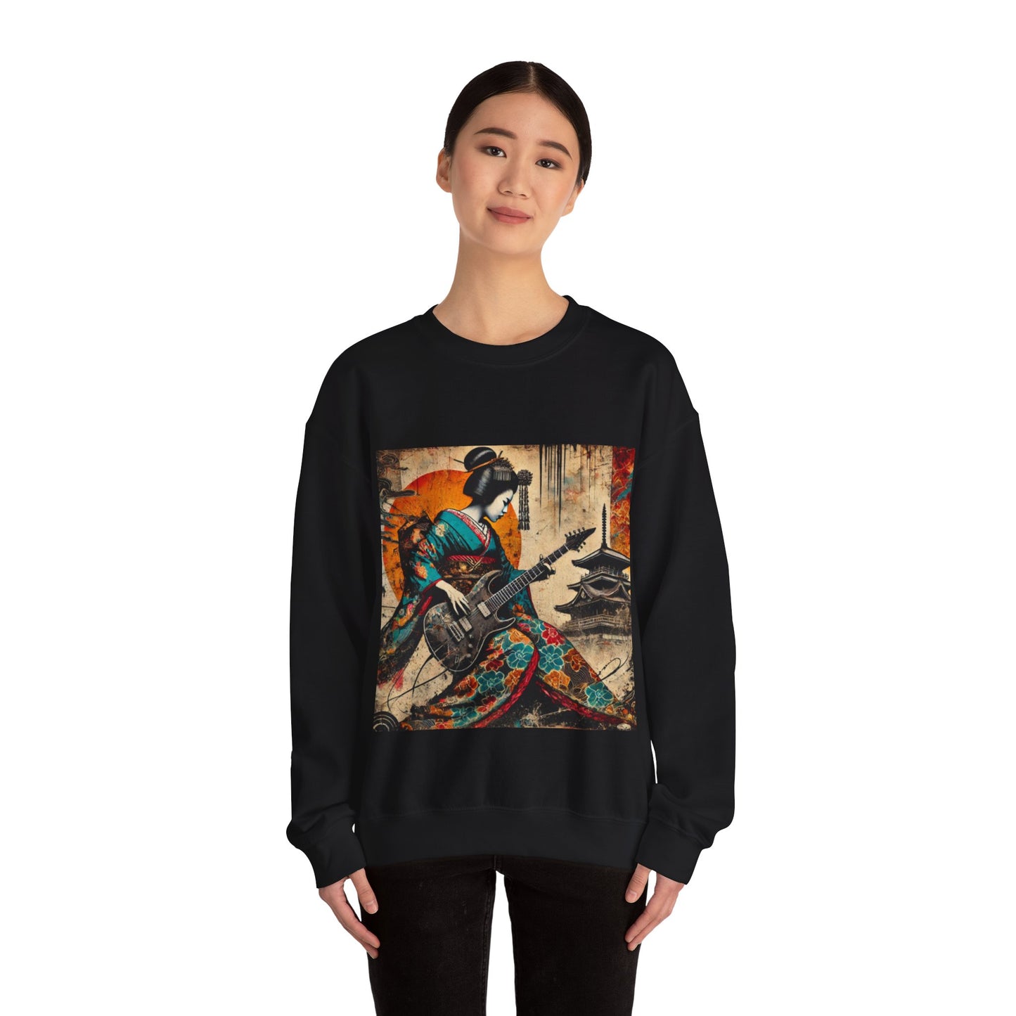 Japanese Guitarist Crewneck Sweatshirt | Artistic Sweatshirt
