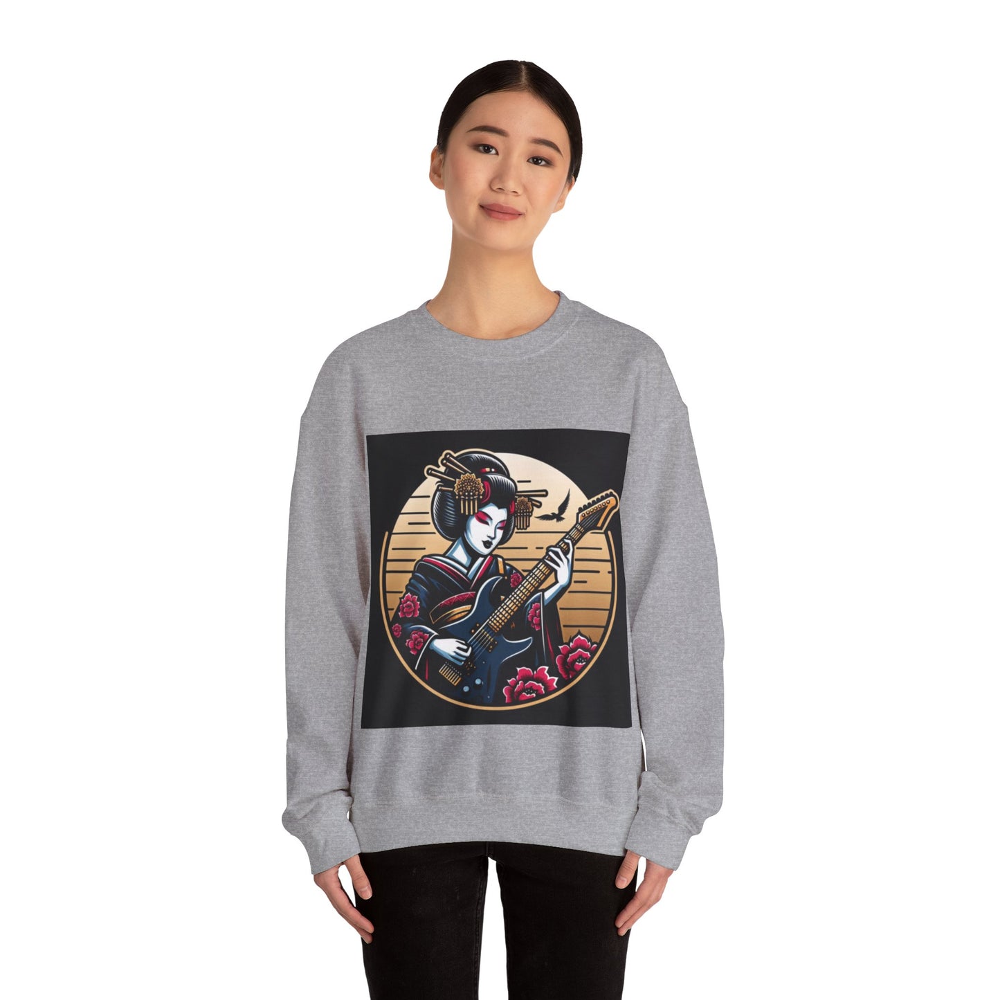 Guitar Playing Geisha Hooded Sweatshirt | Samurai Sweatshirt