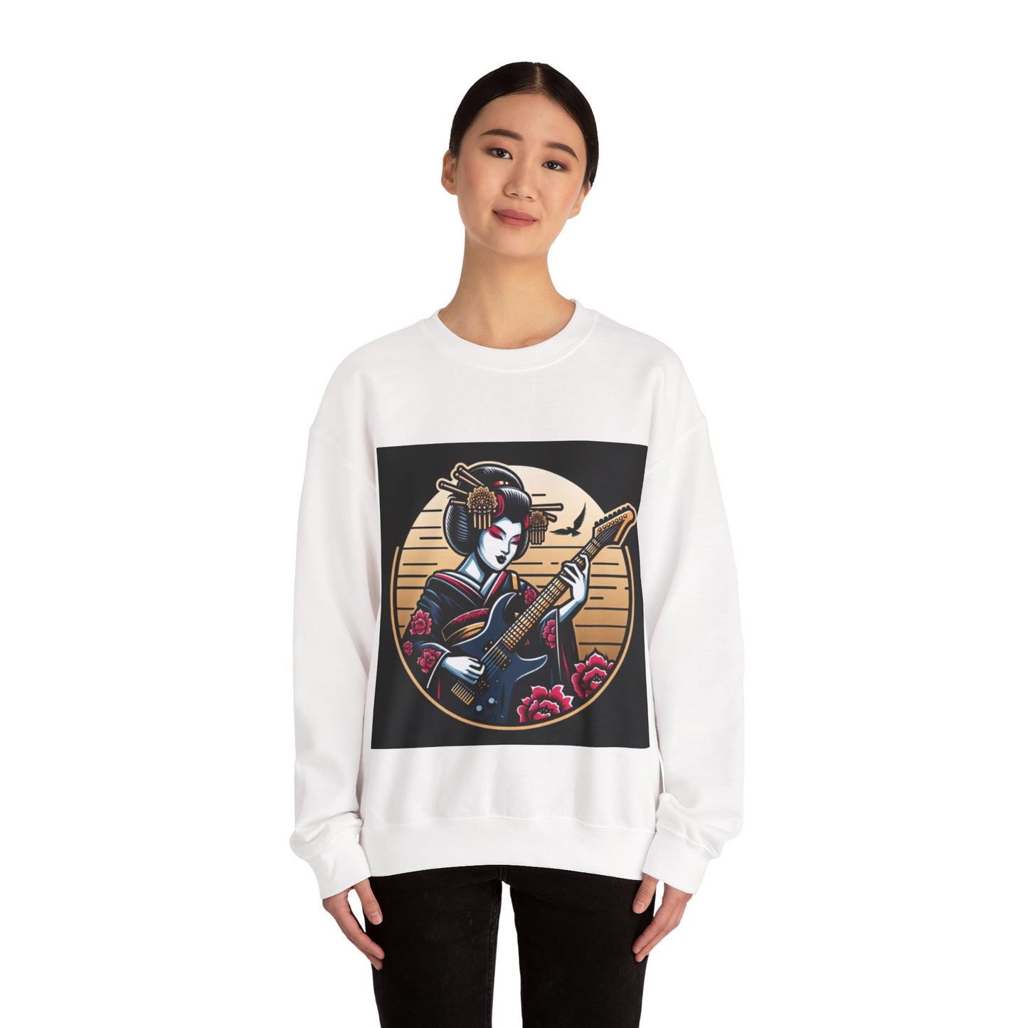 Guitar Playing Geisha Hooded Sweatshirt | Samurai Sweatshirt