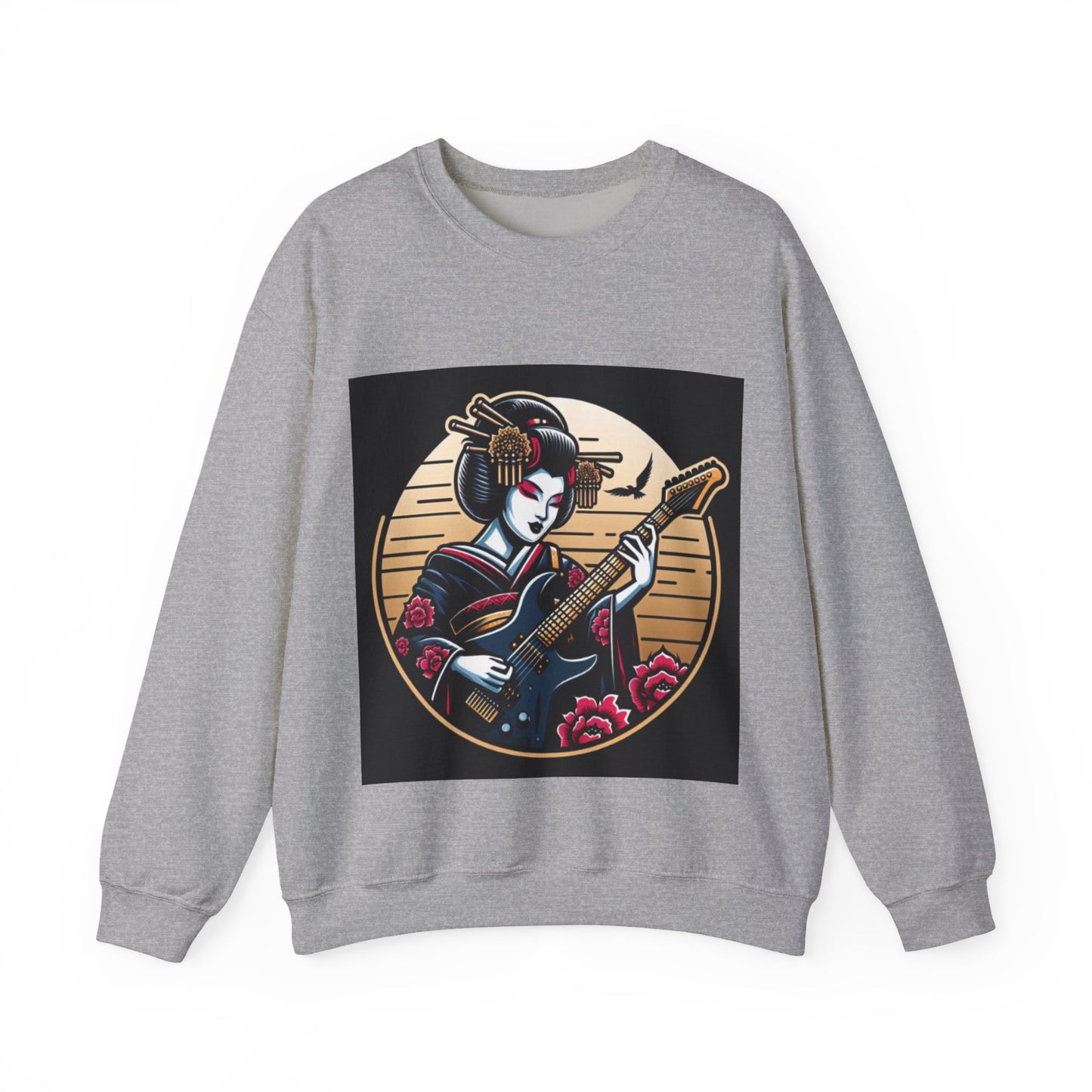 Guitar Playing Geisha Hooded Sweatshirt | Samurai Sweatshirt