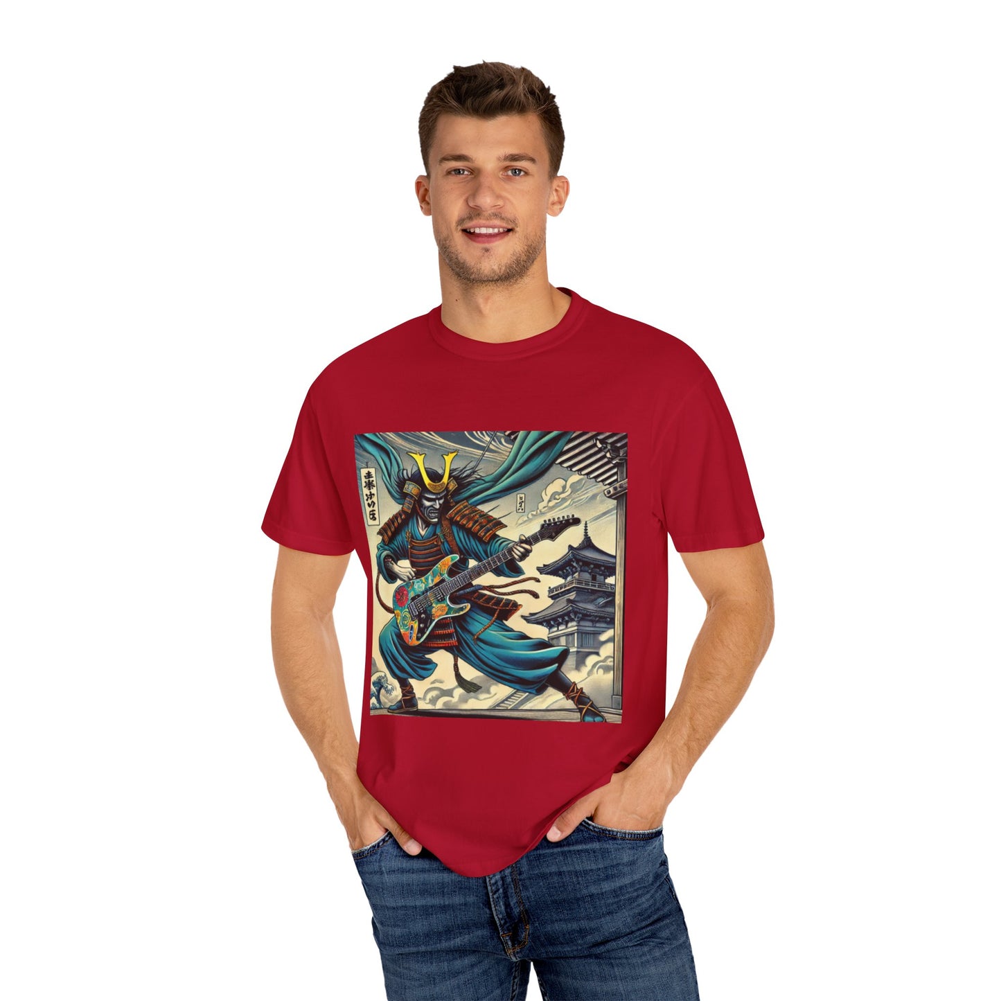 Vintage Samurai Guitarist T-Shirt | Fashionable T-shirt | Musical T-Shirt