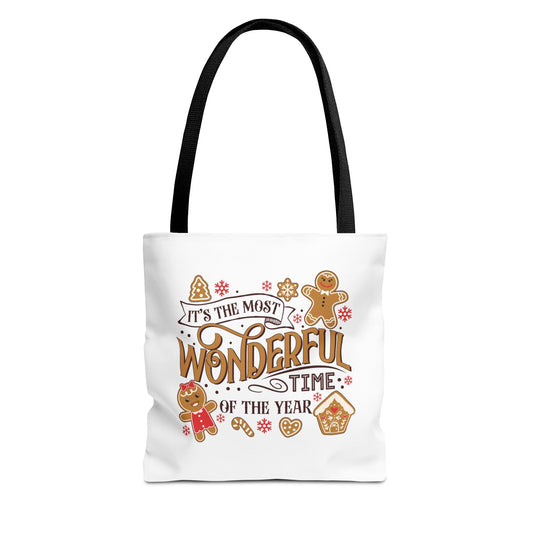Christmas Gingerbread 'It's the Most Wonderful Time of the Year' Tote Bag