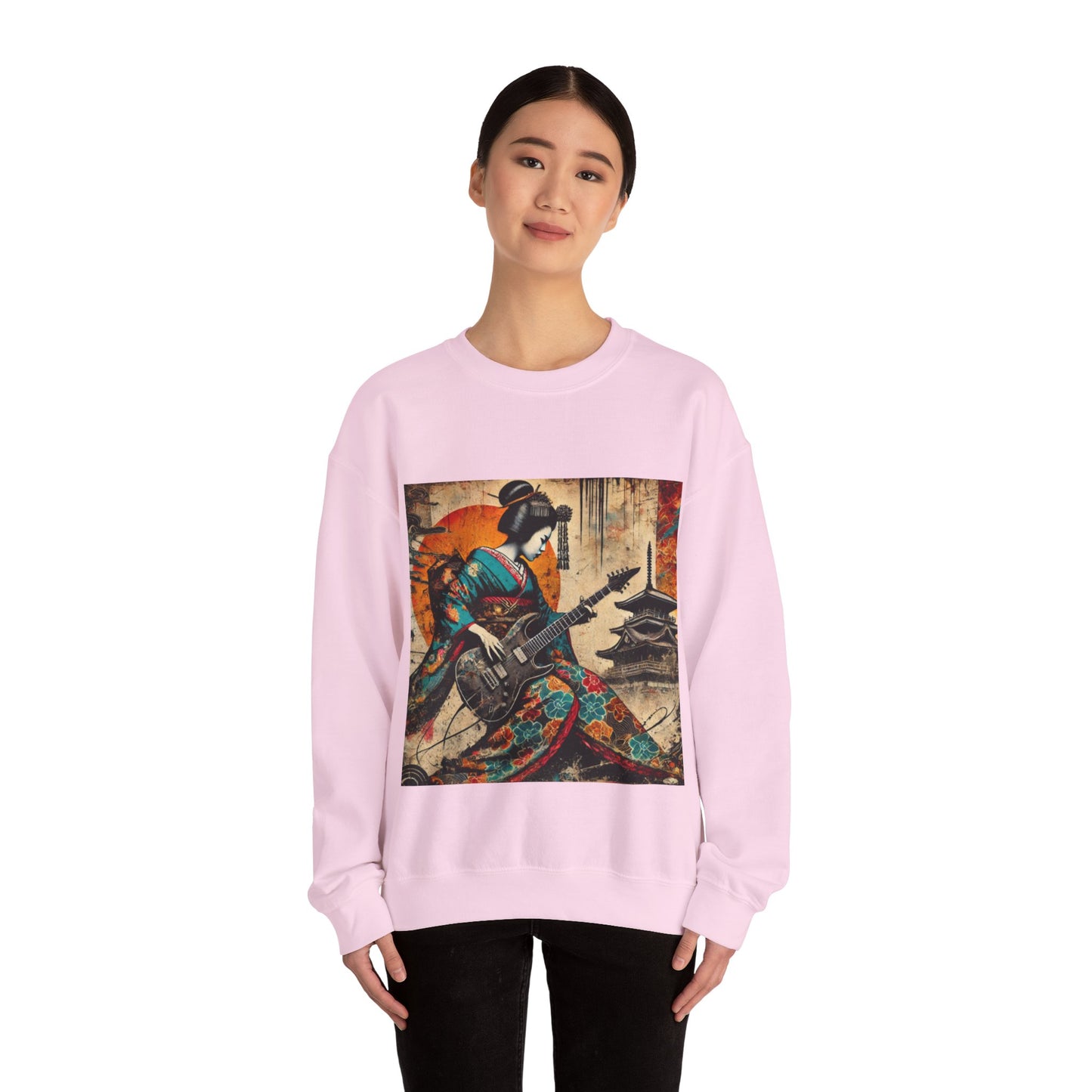 Japanese Guitarist Crewneck Sweatshirt | Artistic Sweatshirt