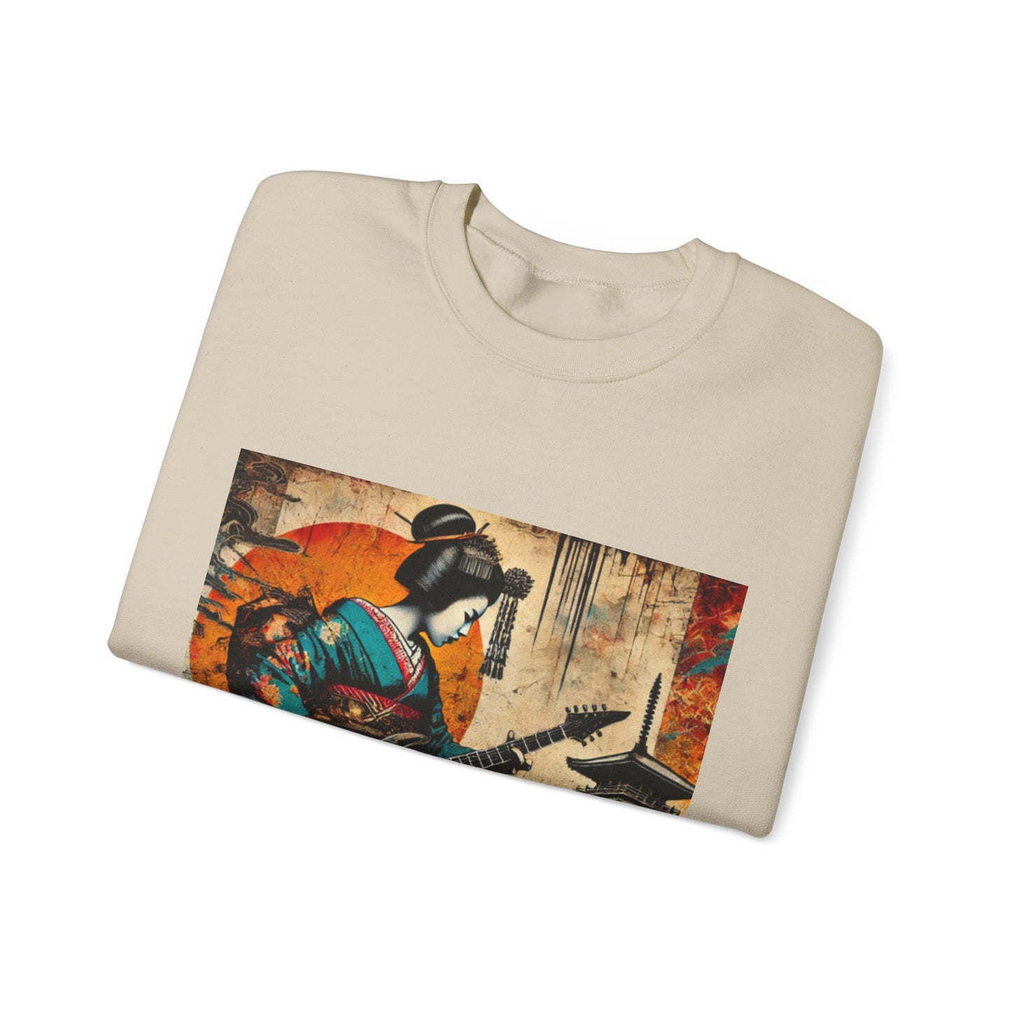Japanese Guitarist Crewneck Sweatshirt | Artistic Sweatshirt