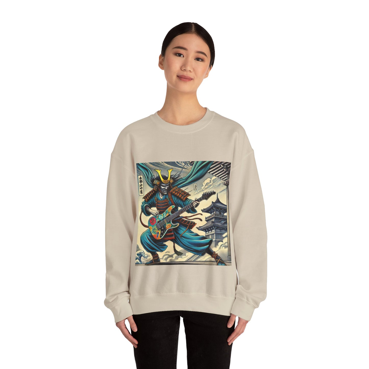 Samurai Guitarist Crewneck Sweatshirt | Music Sweatshirt