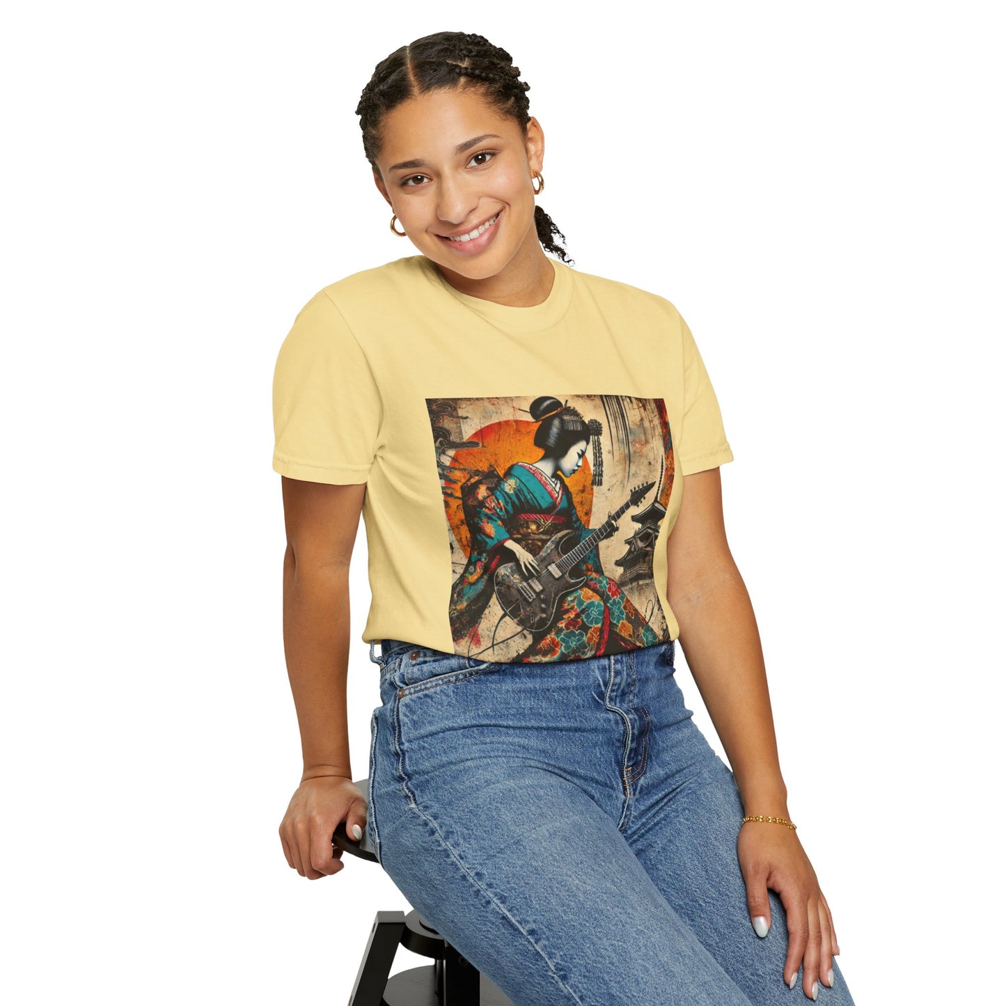 Vibrant Kimono Rocker Tee | Japanese Art Shirt | Fashionable T-shirt
