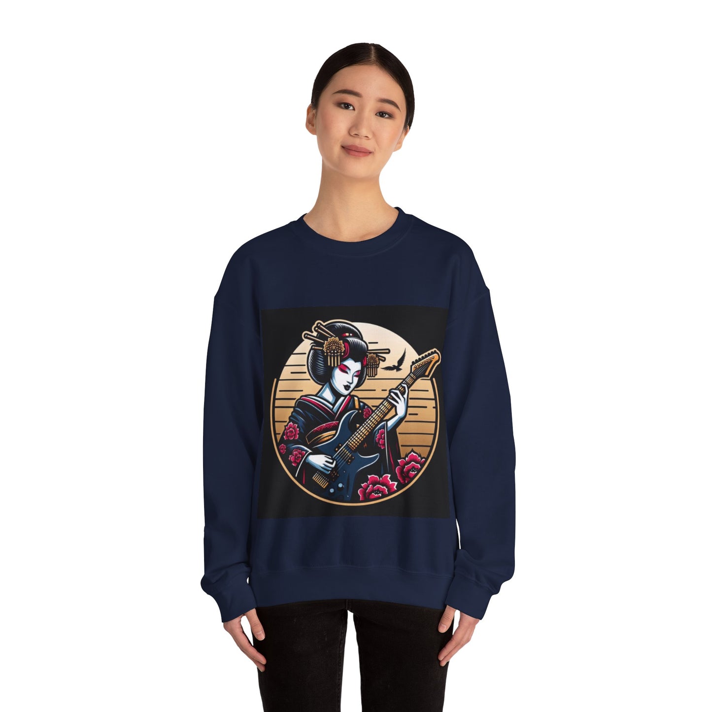 Guitar Playing Geisha Hooded Sweatshirt | Samurai Sweatshirt