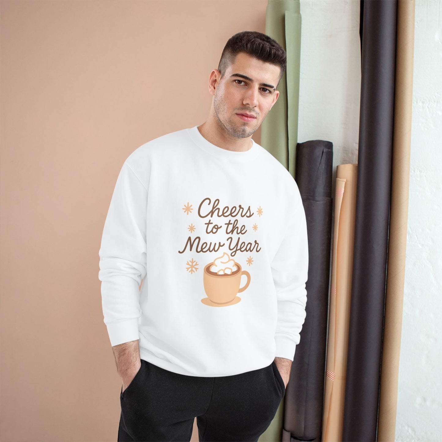 Cheers to the New Year Sweatshirt — Cozy Hot Cocoa New Year Crewneck