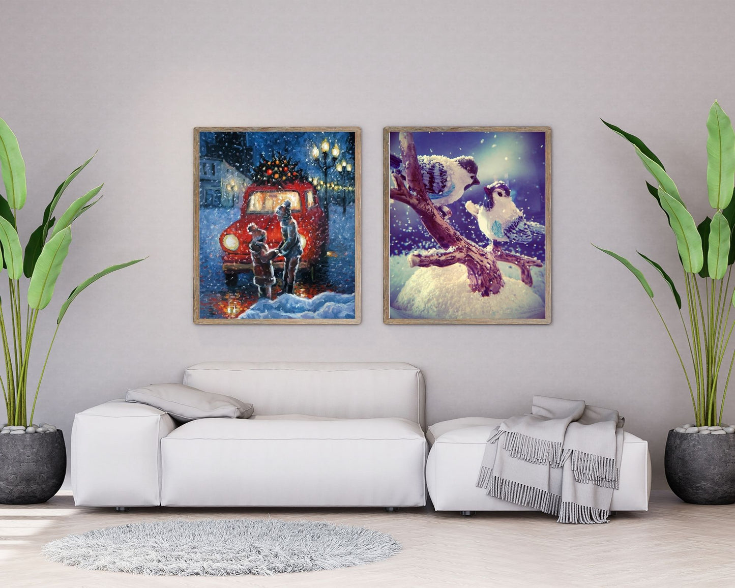 WINTER RIVER OIL Painting Print | Snowy Landscape Wall Art